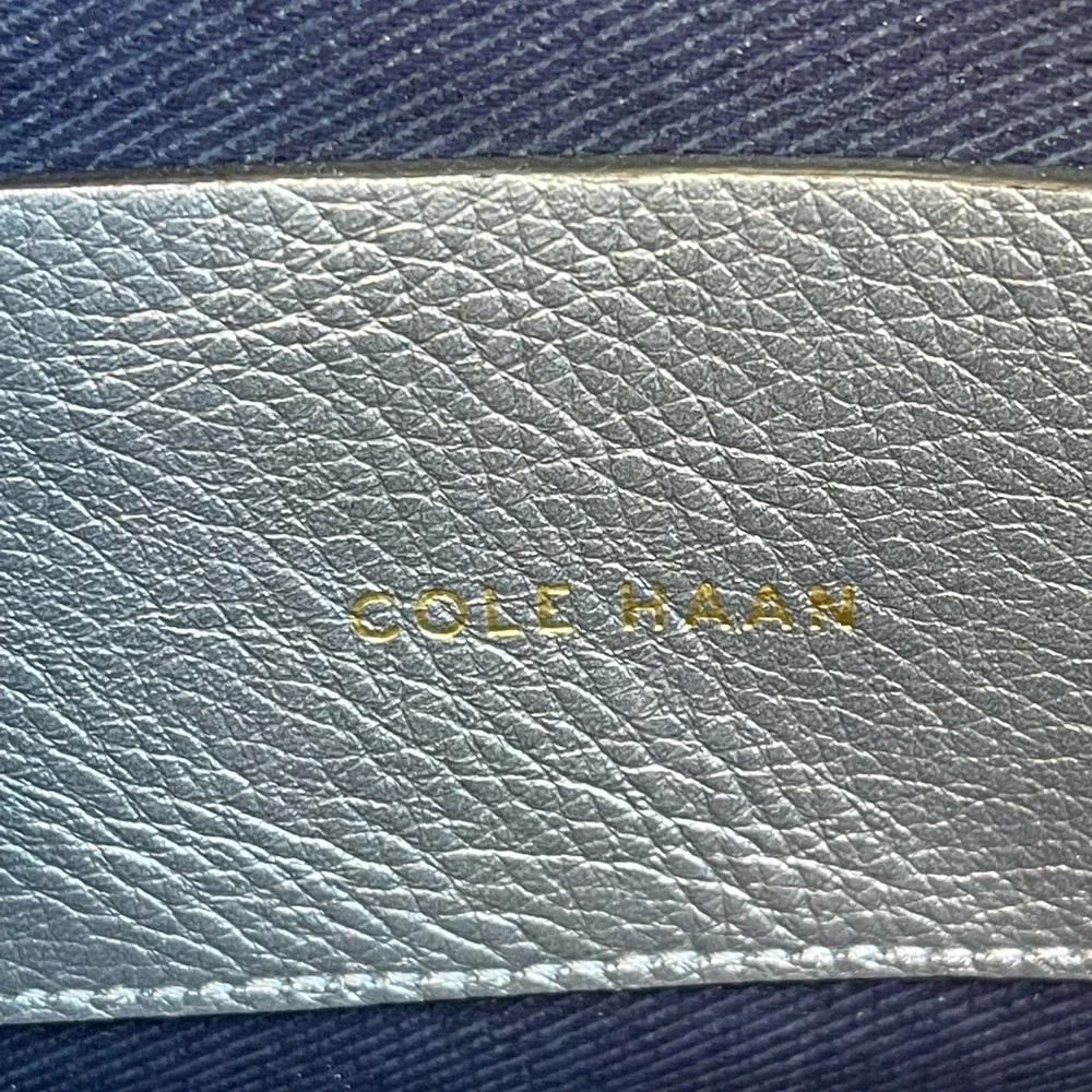 Cole Haan Palermo Silver and Black Two-Tone Leather Tote Bag - Picture 9 of 12